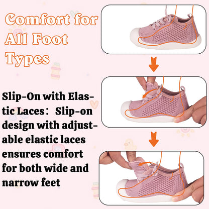 Baby Girl&Boy Toddler First Walking Shoes Barefoot Slip On Wide Toe Box Shoes