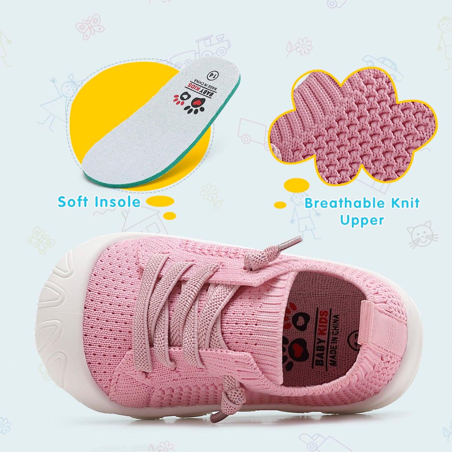 Baby Girls Boys Shoes Toddler Walking Sneakers