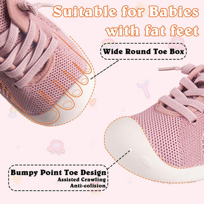 Baby Girl&Boy Toddler First Walking Shoes Barefoot Slip On Wide Toe Box Shoes