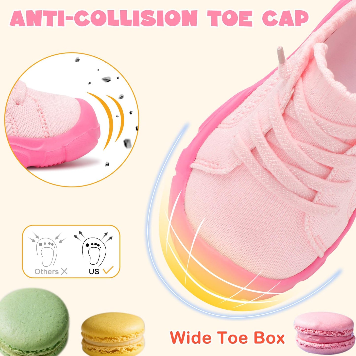 Toddler Shoes Girls Boys Wide Barefoot Shoes Kids Breathable Sneakers Slip on Tennis Shoe Lightweight Sneakers