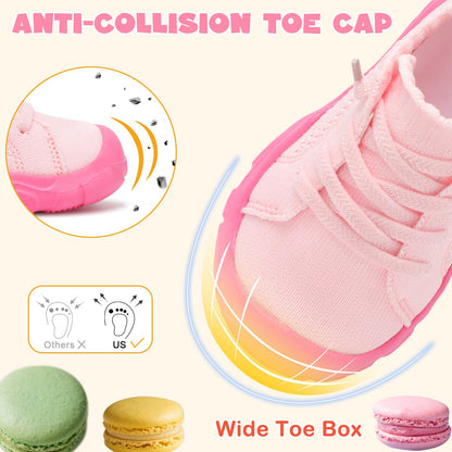 Toddler Shoes Girls Boys Wide Barefoot Shoes Kids Breathable Sneakers Slip on Tennis Shoe Lightweight Sneakers