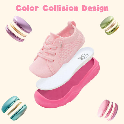 Toddler Shoes Girls Boys Wide Barefoot Shoes Kids Breathable Sneakers Slip on Tennis Shoe Lightweight Sneakers