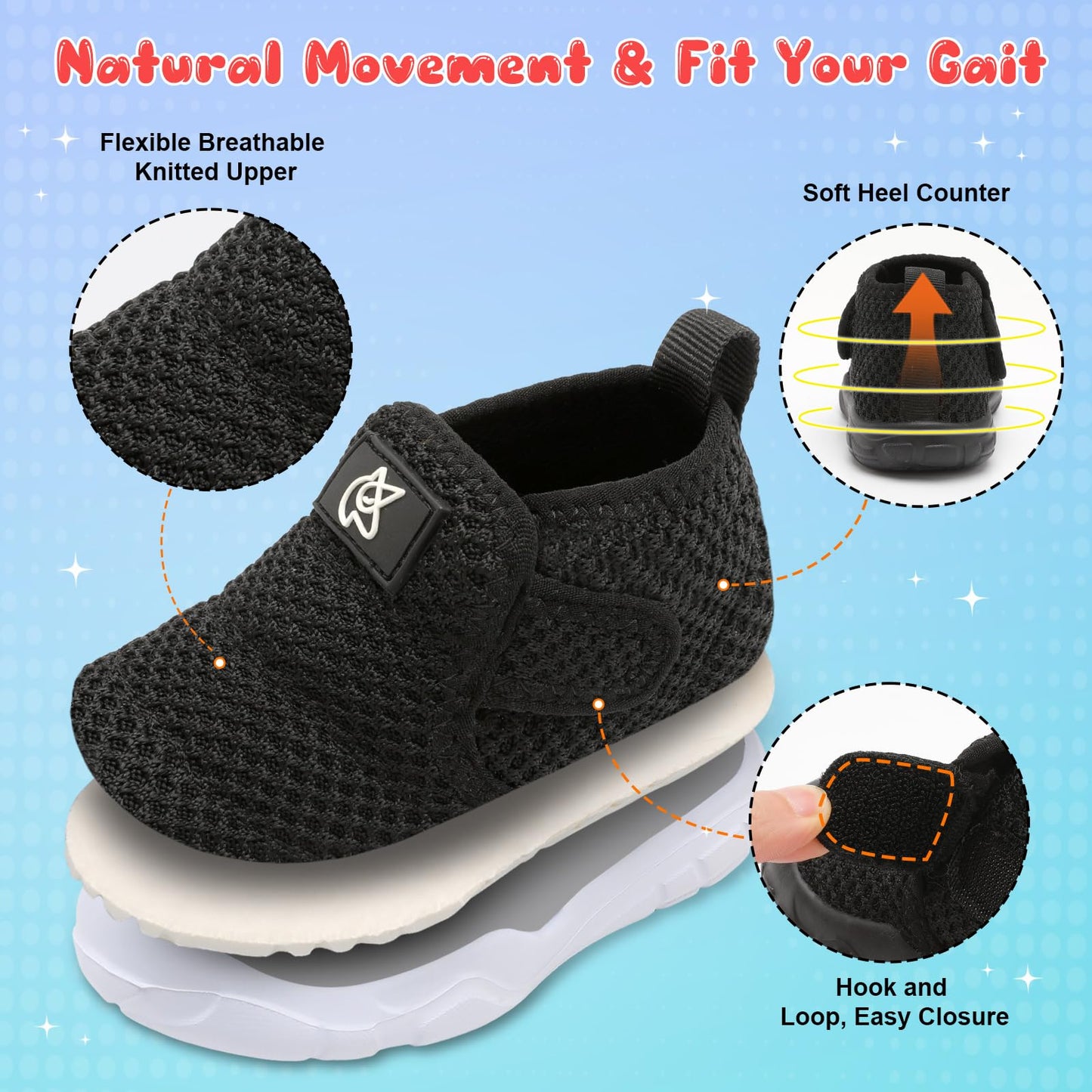 Toddler Shoes Boys Girls Sneakers Comfy Barefoot Shoes