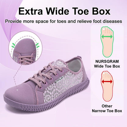 Wide Toe Box Shoes Zero Drop Non Slip Extra Wide Width Fashion Sneakers Ultra Light Breathable Walking Shoes Casual Sneakers for Travel Work Trainers
