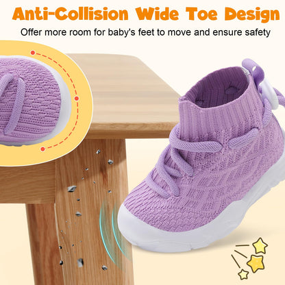 Toddler Shoes High Top Sneakers for Boys Girls Barefoot Wide Walking Tennis Shoes