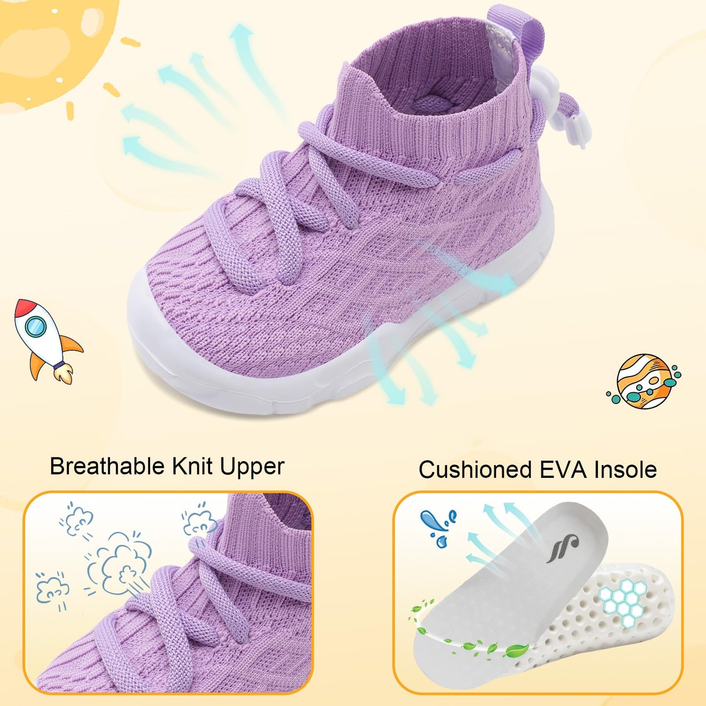 Toddler Shoes High Top Sneakers for Boys Girls Barefoot Wide Walking Tennis Shoes