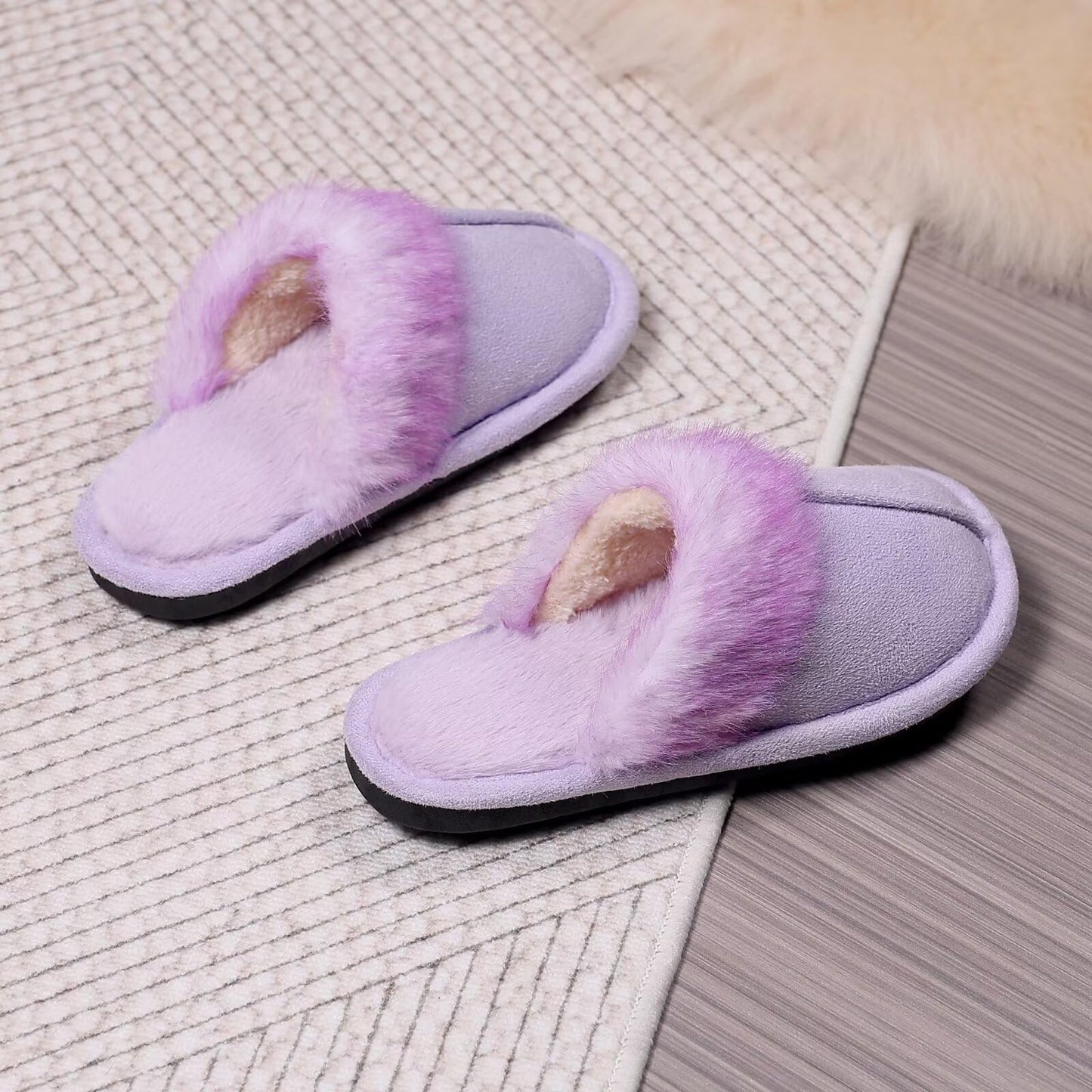 EQW Kids and Toddler Girls Slippers,House Shoes in Winter,Lightweight,Fluffy,Inddor Warmers