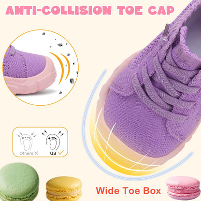 Toddler Shoes Girls Boys Wide Barefoot Shoes Kids Breathable Sneakers Slip on Tennis Shoe Lightweight Sneakers