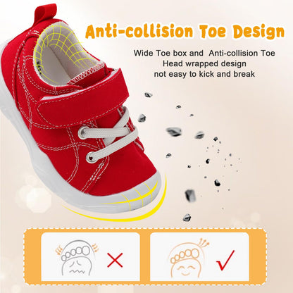 Kids Canvas Shoes Running Shoes for Girls Boys Wide Toe Box Barefoot Toddler Sneakers