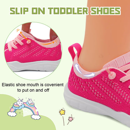 Toddler Shoes for Boys Girls Slip on Sneakers Wide Toe Walking Shoes