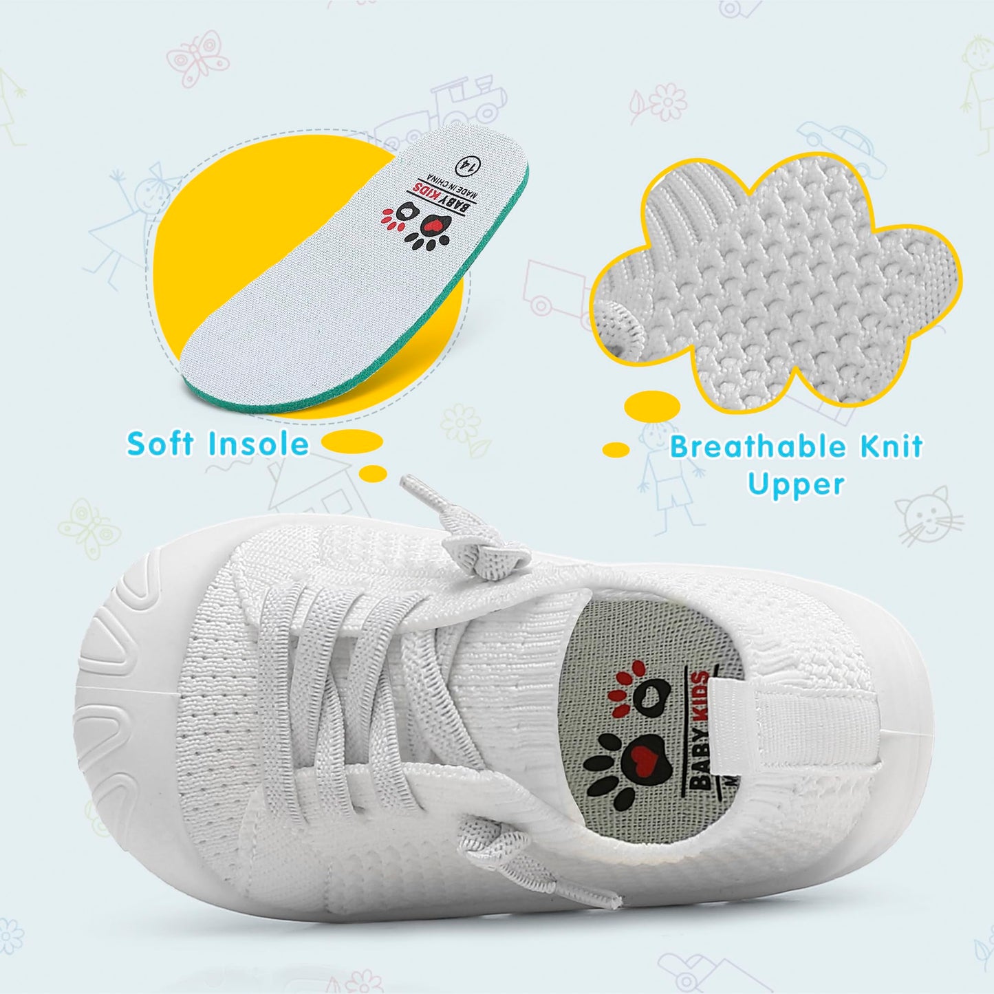 Baby Girls Boys Shoes Toddler Walking Sneakers