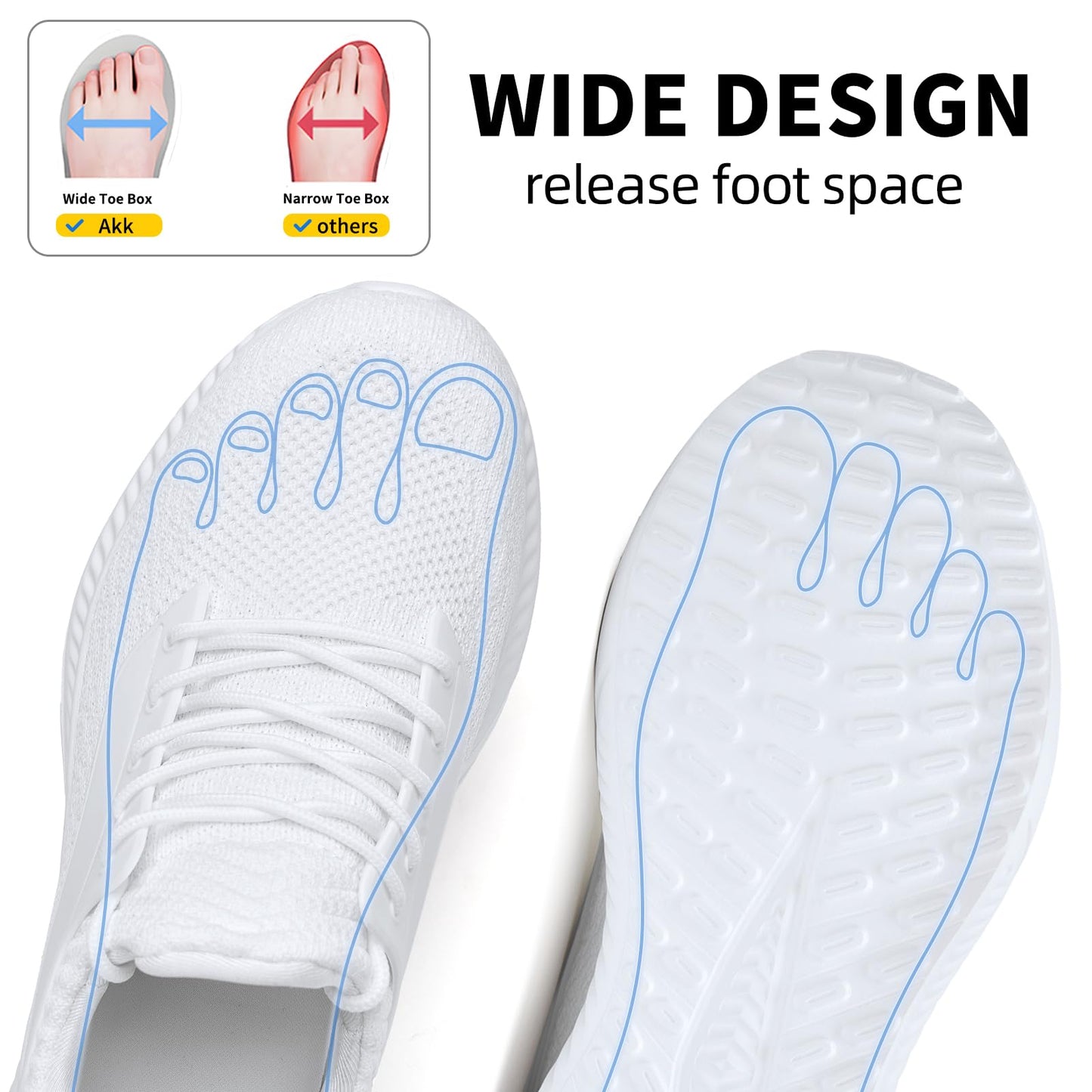 Mens Wide Sneakers Walking Shoes - Wide Slip on Tennis Shoes