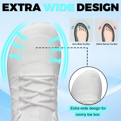Wide Toe Box Shoes for Men Extra Wide Width Sneakers Non-Slip Ultra Light Wide Tennis Running Shoes