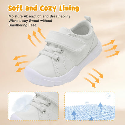 Kids Canvas Shoes Running Shoes for Girls Boys Wide Toe Box Barefoot Toddler Sneakers