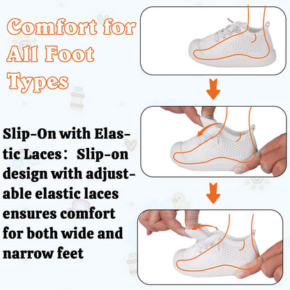 Baby Girl&Boy Toddler First Walking Shoes Barefoot Slip On Wide Toe Box Shoes