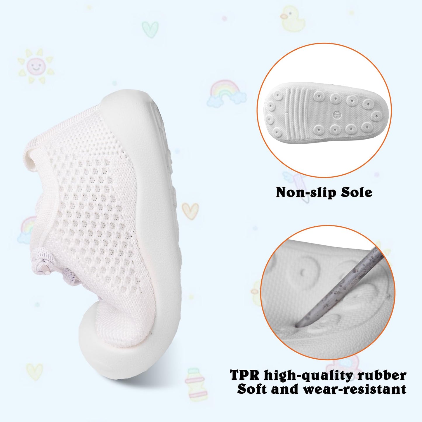 Baby Girl&Boy Toddler First Walking Shoes Barefoot Slip On Wide Toe Box Shoes