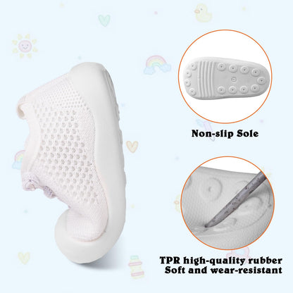 Baby Girl&Boy Toddler First Walking Shoes Barefoot Slip On Wide Toe Box Shoes