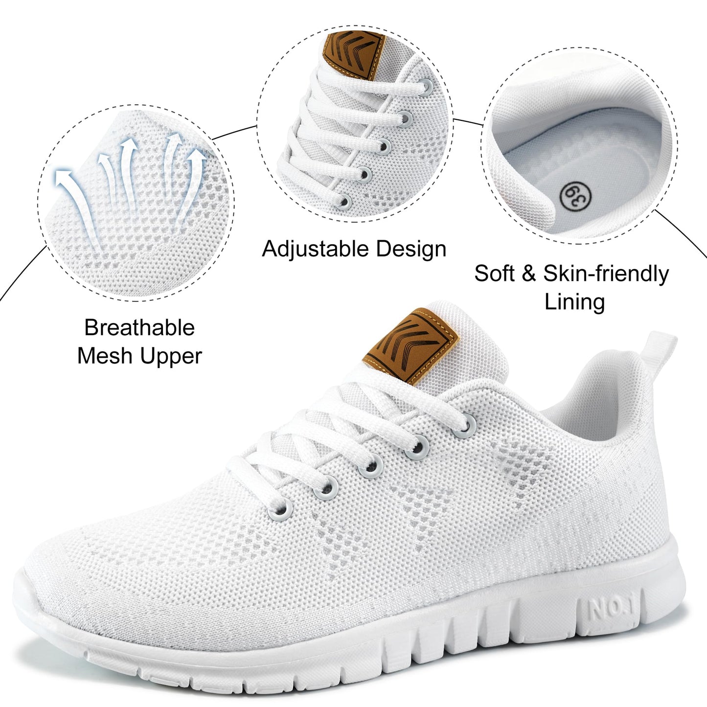 Womens Sneakers Tennis Shoes: Fashion Lightweight Non Slip Footwear for Running Walking Casual