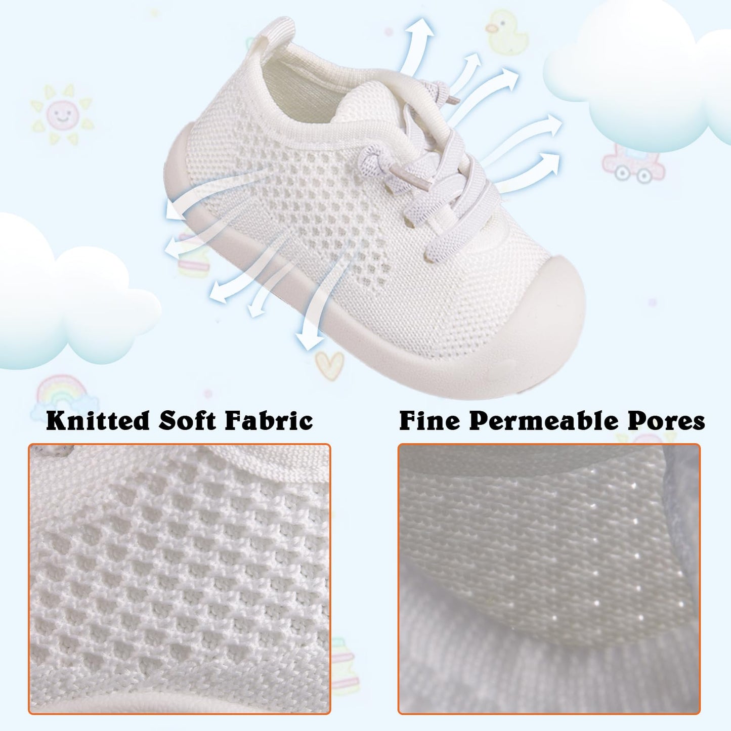 Baby Girl&Boy Toddler First Walking Shoes Barefoot Slip On Wide Toe Box Shoes