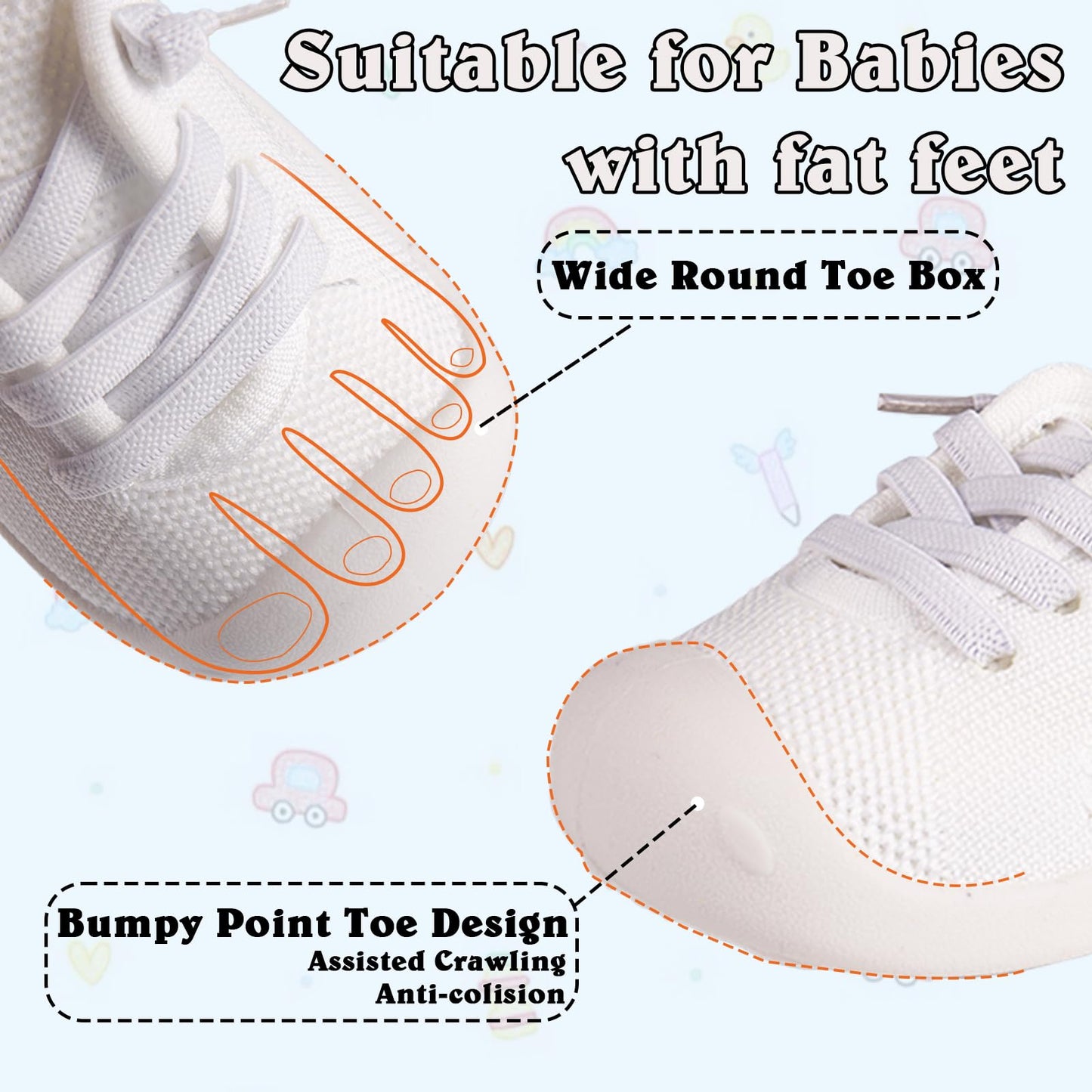 Baby Girl&Boy Toddler First Walking Shoes Barefoot Slip On Wide Toe Box Shoes