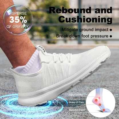 Wide Toe Box Shoes for Men Extra Wide Width Sneakers Non-Slip Ultra Light Wide Tennis Running Shoes