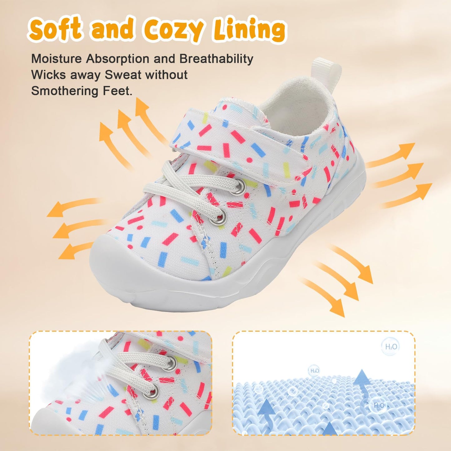 Kids Canvas Shoes Running Shoes for Girls Boys Wide Toe Box Barefoot Toddler Sneakers