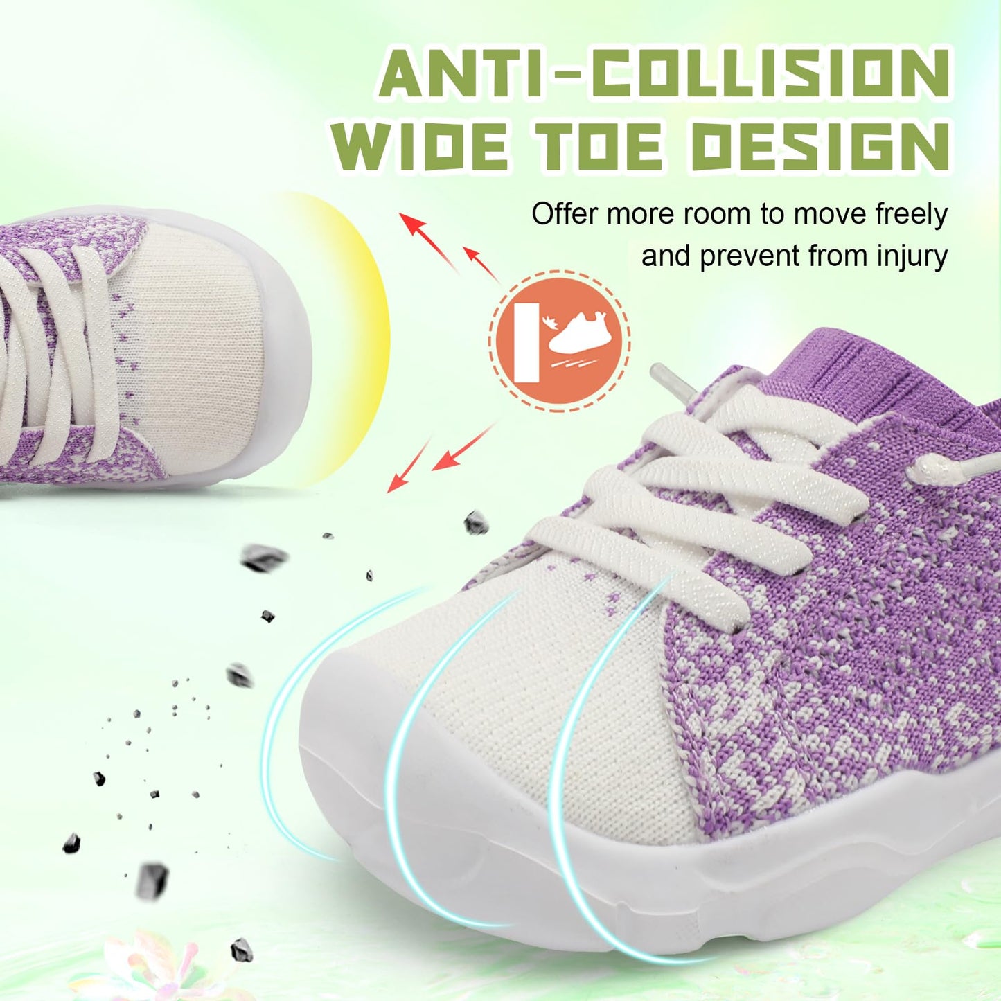 Toddler Shoes for Boys Girls Slip on Sneakers Wide Toe Walking Shoes