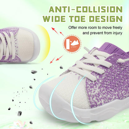 Toddler Shoes for Boys Girls Slip on Sneakers Wide Toe Walking Shoes