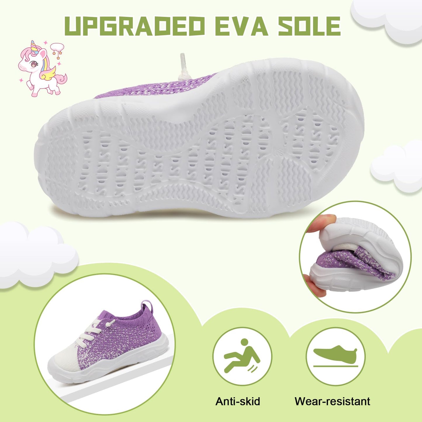 Toddler Shoes for Boys Girls Slip on Sneakers Wide Toe Walking Shoes