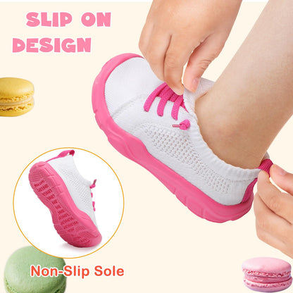 Toddler Shoes Girls Boys Wide Barefoot Shoes Kids Breathable Sneakers Slip on Tennis Shoe Lightweight Sneakers