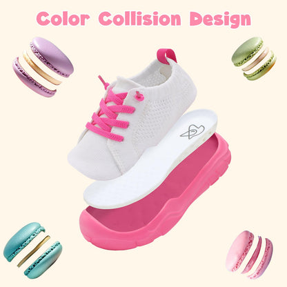 Toddler Shoes Girls Boys Wide Barefoot Shoes Kids Breathable Sneakers Slip on Tennis Shoe Lightweight Sneakers