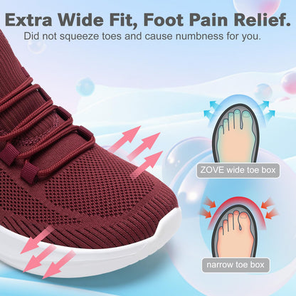 ZOVE Wide Toe Box Shoes Women Extra Wide Width Tennis Sneakers