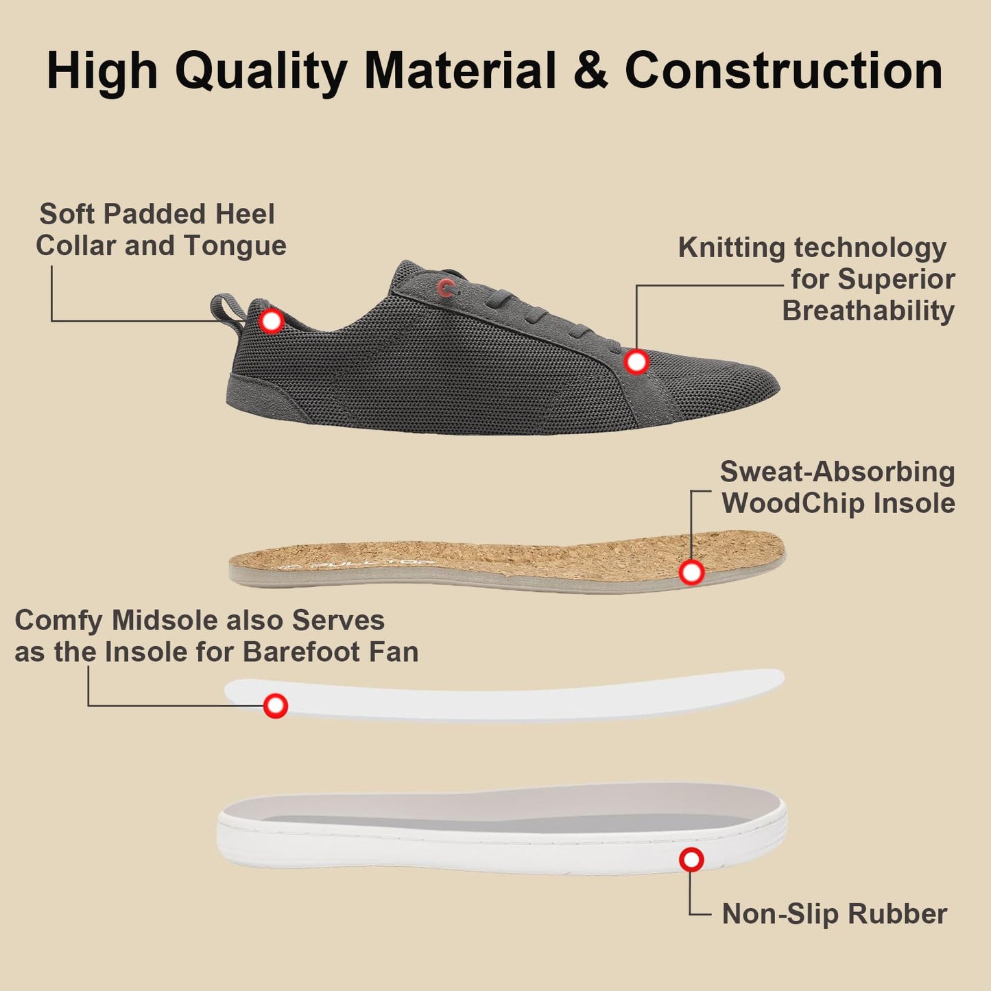 Men's Barefoot Wide Toe Box Shoes